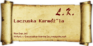 Laczuska Karméla névjegykártya